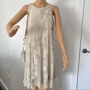 Badgley Mischka Dresses | Women’s Ivory Dress With Bead Detailing